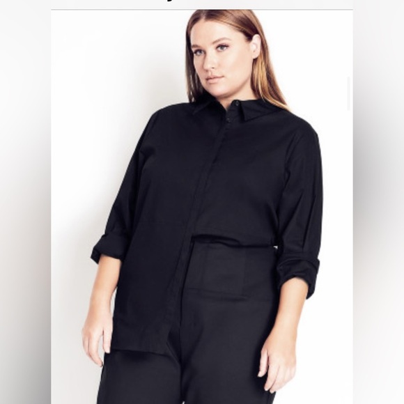 City chic ( Refinity ) BLACK SHIRT - Picture 8 of 9